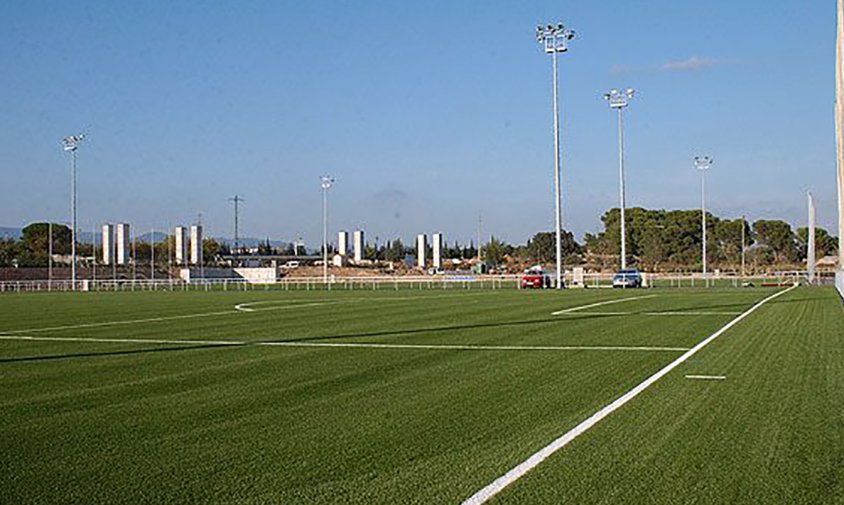 Aspecte dels nous camps de futbol municipals, ahir a la tarda